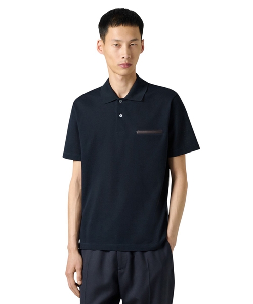 Leather tab pocket polo | Emporium