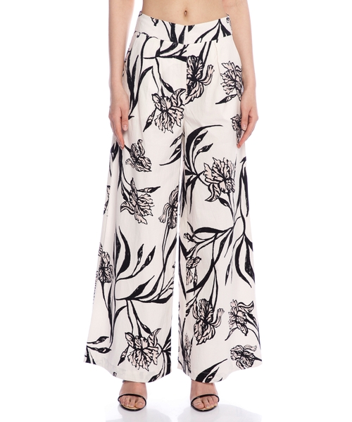 Çiçək printli Iris enli şalvarı