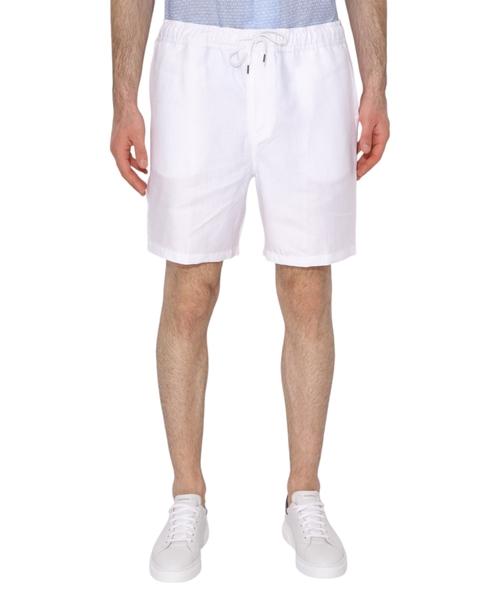 Elastic waist linen shorts