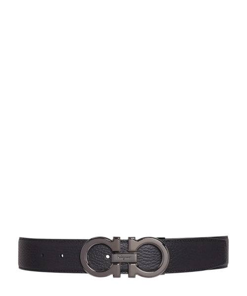 Loqo metal detallı dəri kəmər