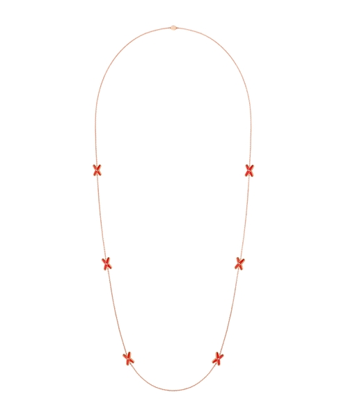 Ağ brilliant daşlarla bəzədilmiş və 18K çəhrayı qızıldan Jeux De Liens boyunbağısı