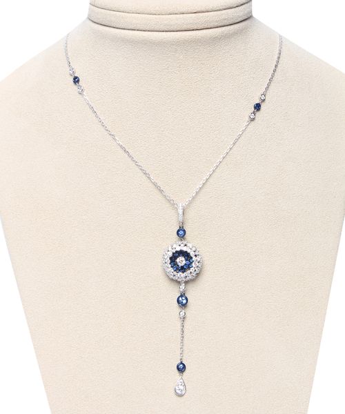 Sapfir daşlarla bəzədilmiş boyunbağı