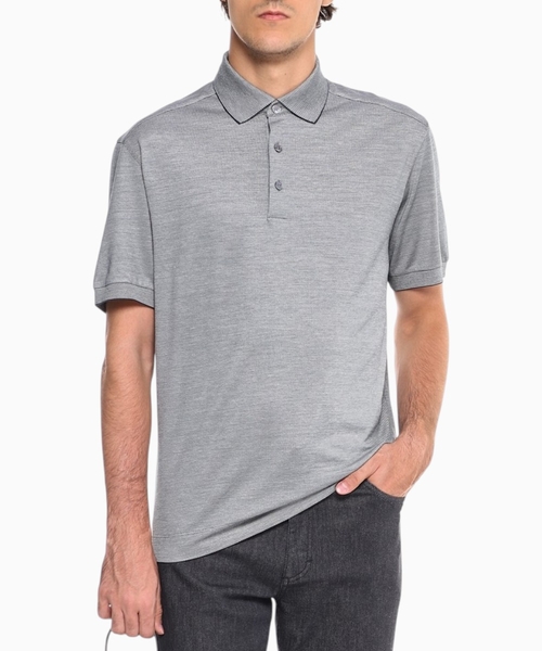 Cotton and silk polo shirt