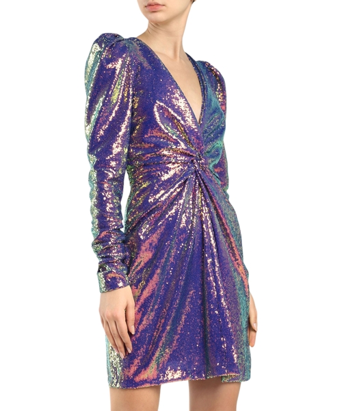 Iridescent sequin details mini dress