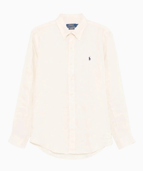 Polo Pony-embroidered linen shirt