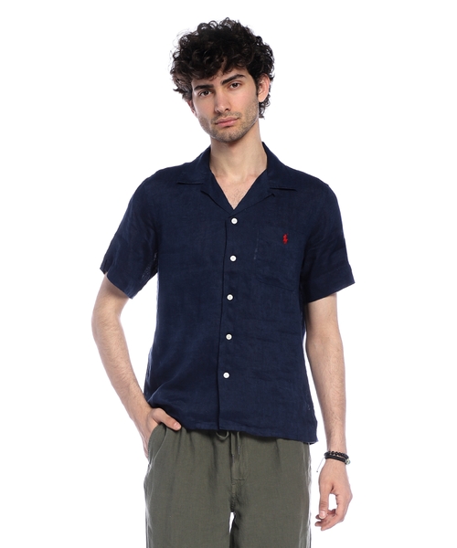 Polo Pony-embroidered linen shirt