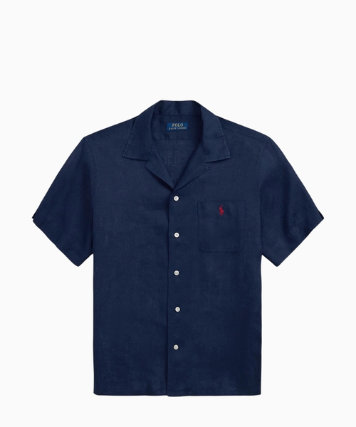 Polo Pony-embroidered linen shirt