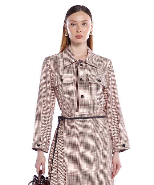 Damalı viskoza köynək