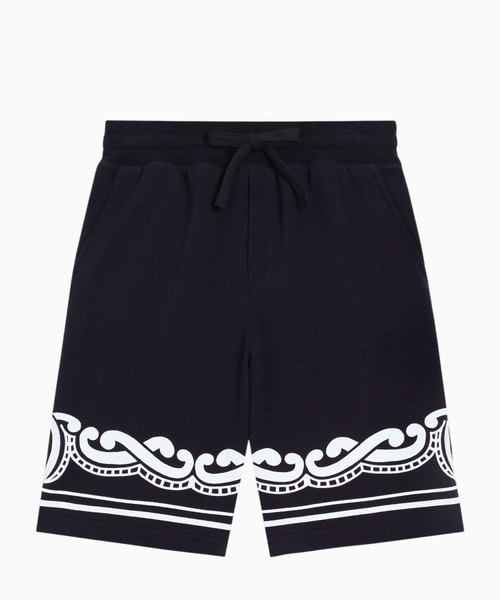 Piqué shorts with bandanna print