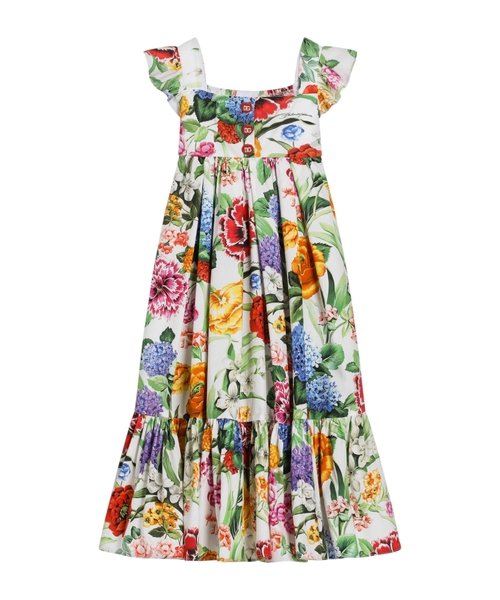 Poplin dress with floral print