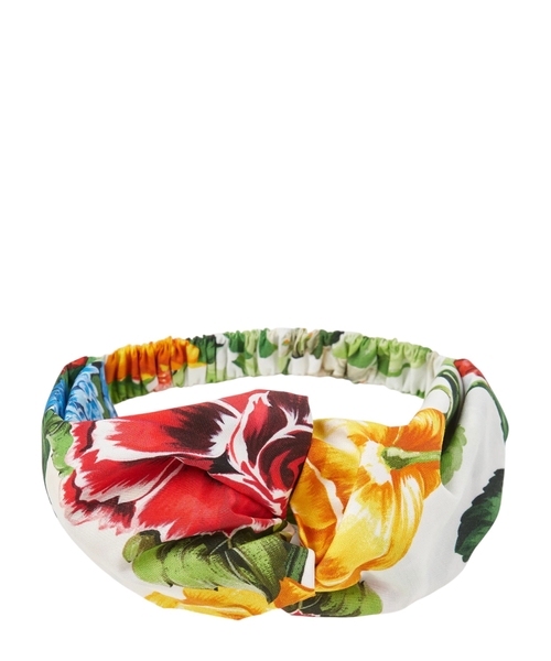 Poplin headband with flower print