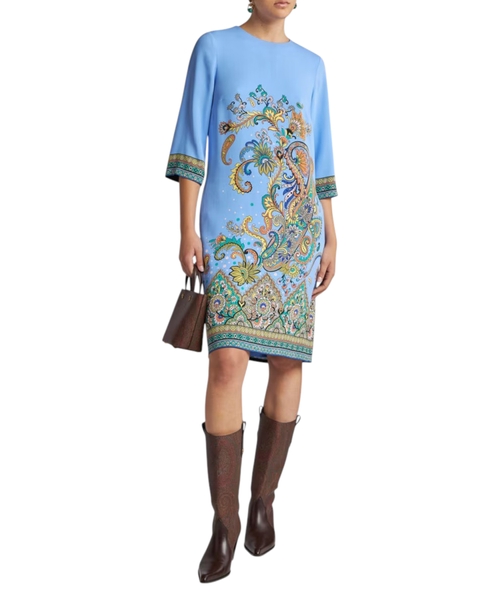 Платье-туника из кади с принтом