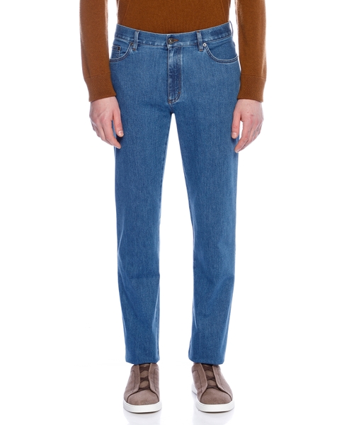 Düz biçimli denim şalvar