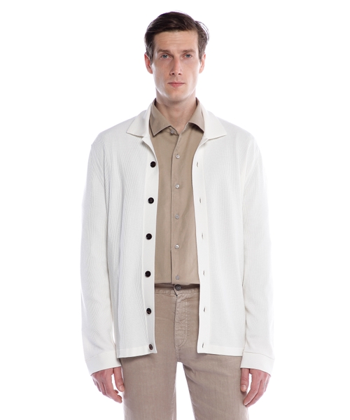 Шерстяной кардиган-рубашка