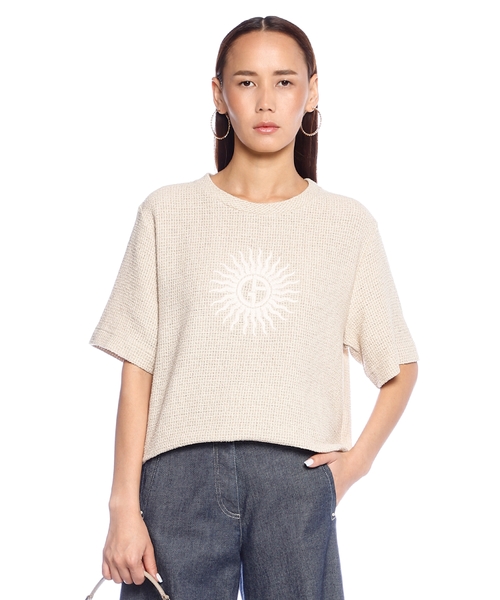 Хлопковая футболка с вышивкой