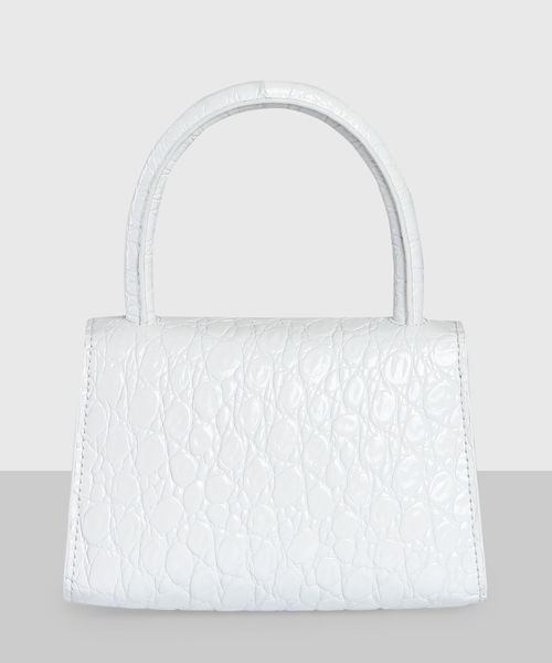 White crocodile effect leather mini bag Emporium