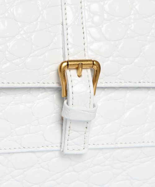 White embossed leather shoulder bag Emporium