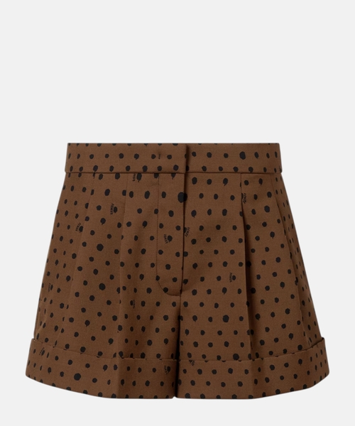 Printed wool shorts