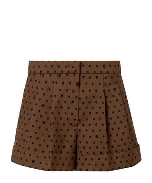 Printed wool shorts