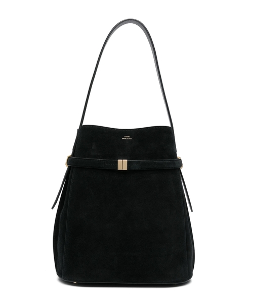 Belted bucket bag