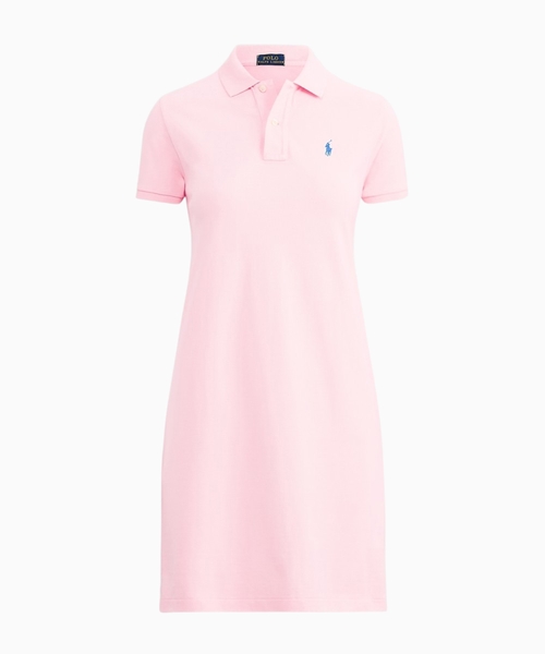 Cotton mesh polo dress