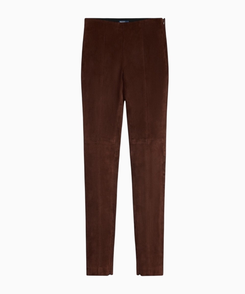 Lambskin suede slim pants
