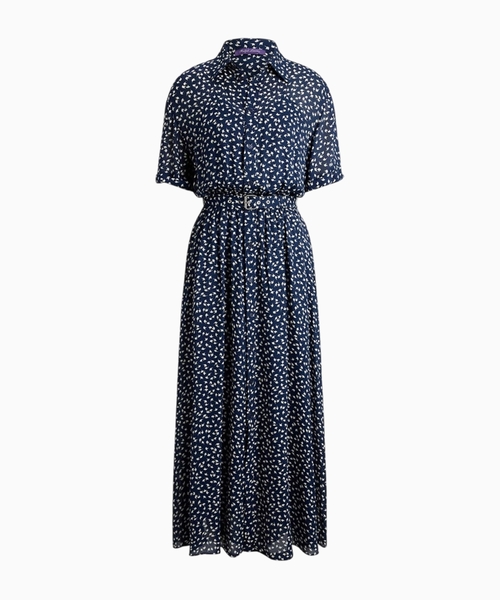 Sura geo-print georgette day dress