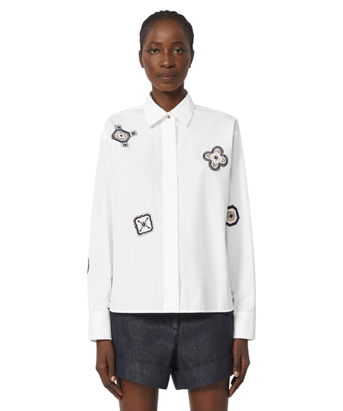 Рубашка из поплина с вышивкой