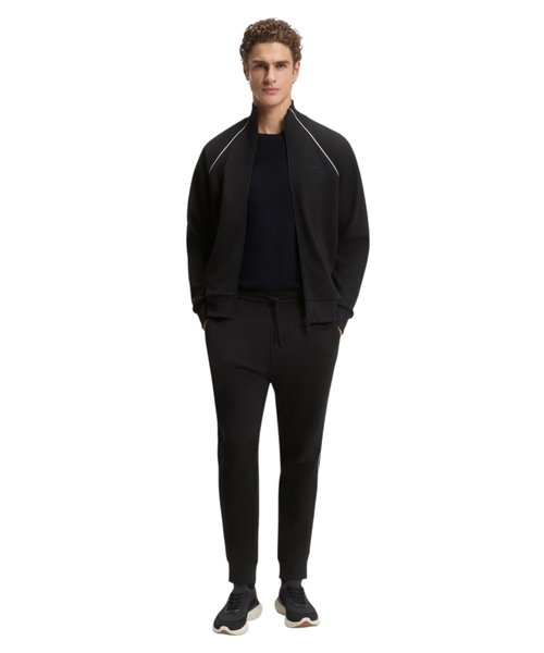 Cotton-blend tracksuit set with contrast piping