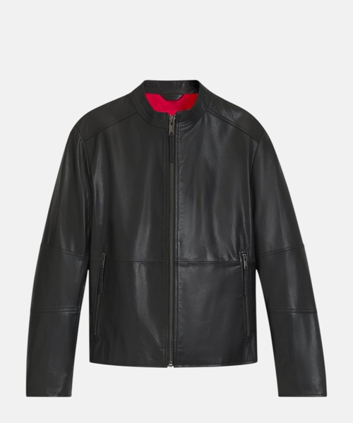 Grained-leather jacket in a slim fit