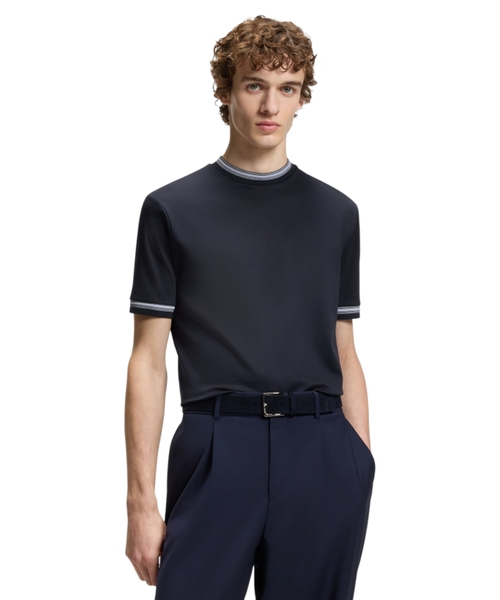 Slim-fit T-shirt in mercerised cotton