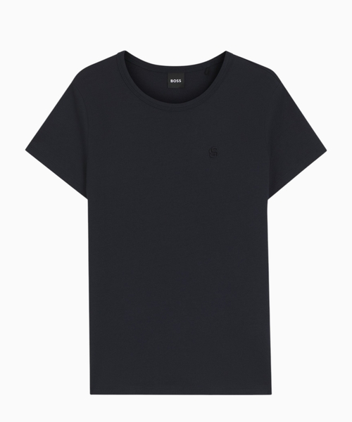 Dar biçimli pambıq və ipək qarışımlı T-shirt