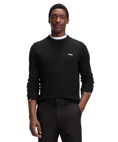 Cotton jumper with contrast logo