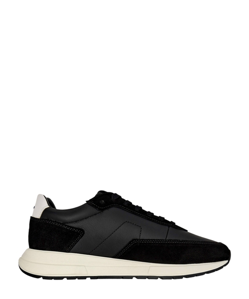 Leather and suede sneakers
