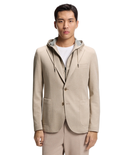 Slim-fit jacket with integrated hoodie