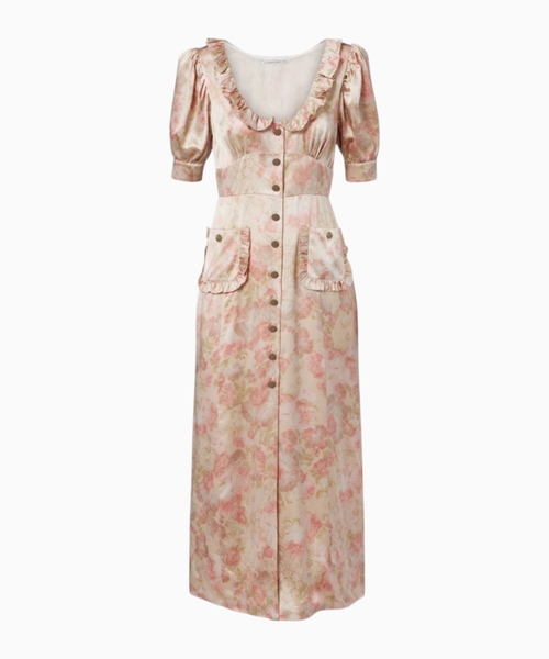 Floral silk midi dress