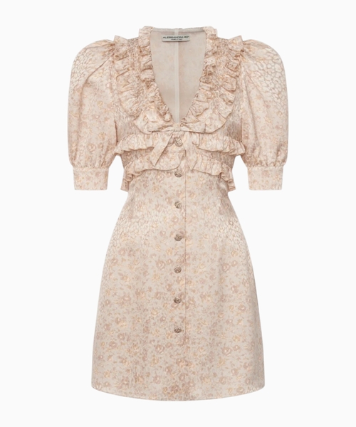 Print silk jacquard mini dress