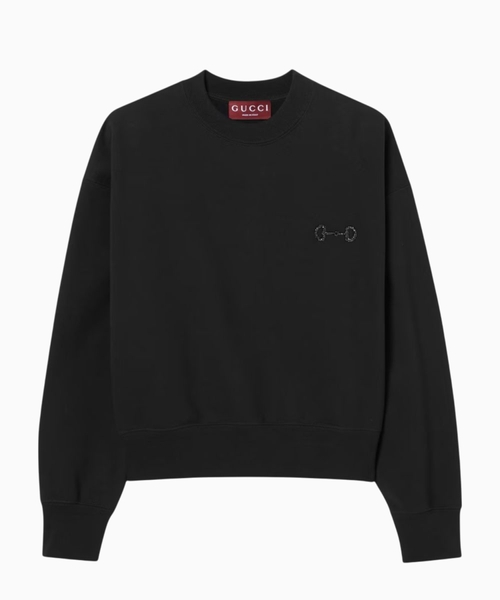 Cotton jersey sweatshirt with embroidery