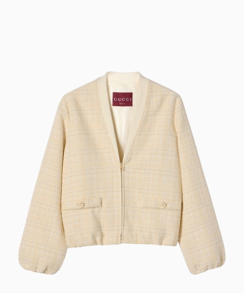 Check cotton tweed jacket