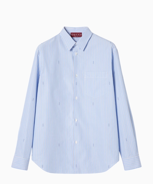 Striped cotton poplin shirt