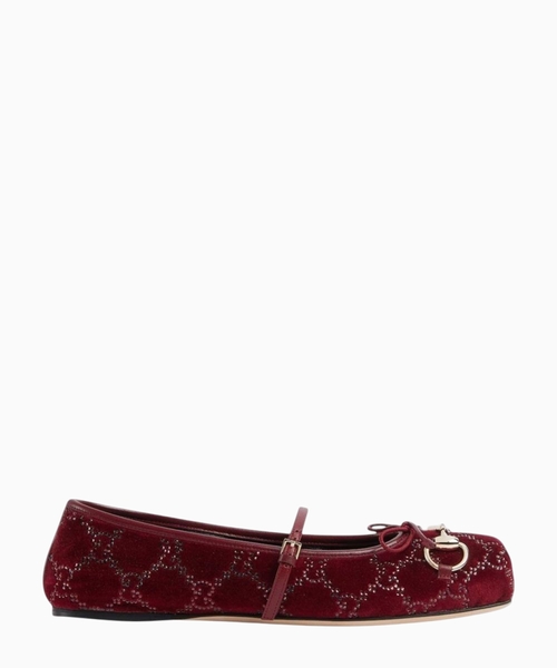 GG crystal Gucci Horsebit ballet flat