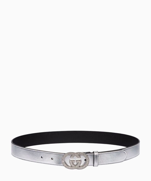 Thin belt with Interlocking G buckle