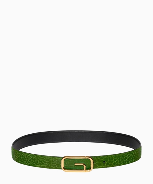 Reversible belt with square G buckle