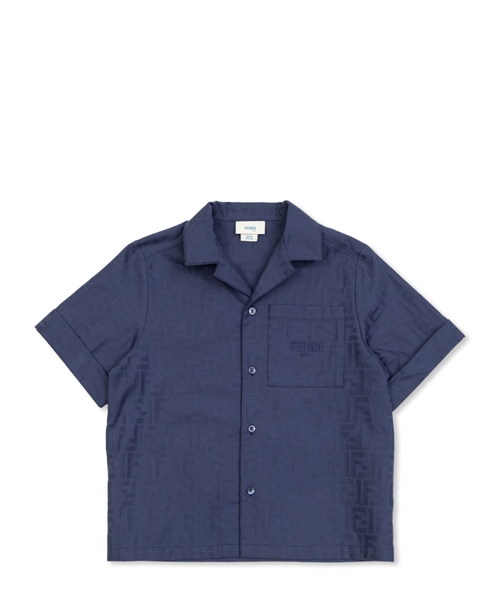 Short-sleeves logo-pattern shirt
