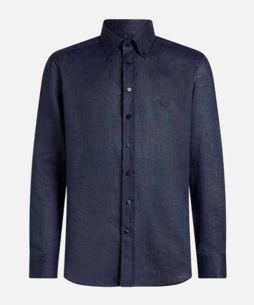 Linen shirt with pegasus embroidery