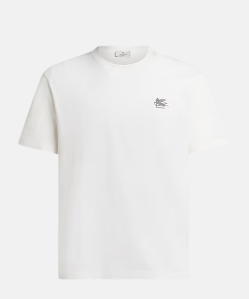 Cotton T-shirt with flora and fauna print