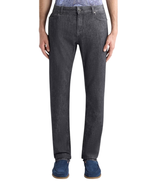 Dar biçimli pambıq denim şalvar