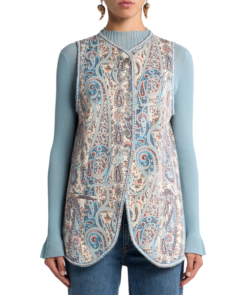 Жилет из жаккарда с пейсли узором