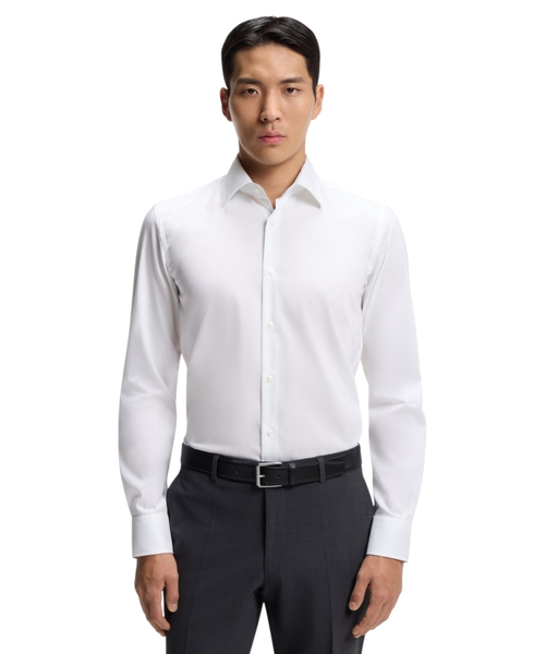 Dar biçimli pambıq poplin köynək