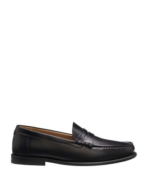 Leather loafers with penny trim